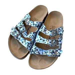 Papillon By Birkenstock Blue Butterfly Print  Sandal  Women Size 9